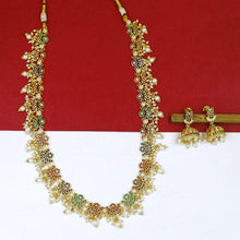 Long Neck Jadau Necklace Set 19231-48