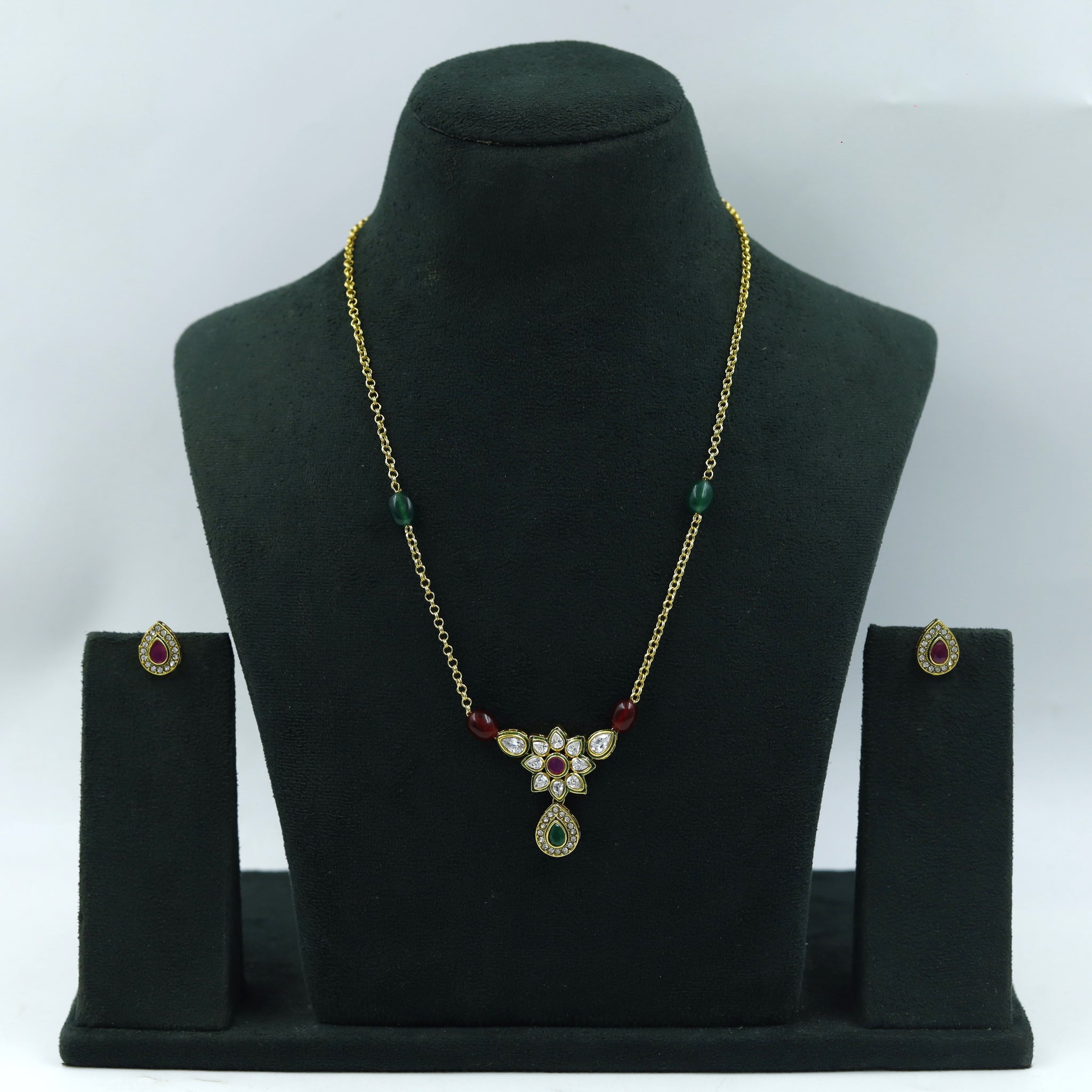 Light Polki Pendant Set 7732-21