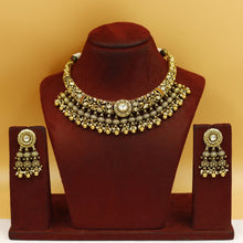 Round Neck Hasli Antique Necklace Set 19296-28