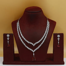 Round Neck Zircon/AD Necklace Set 19535-08