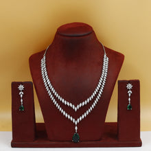 Round Neck Zircon/AD Necklace Set 19535-08