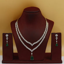 Round Neck Zircon/AD Necklace Set 19535-08