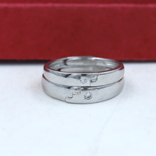 Pure Silver 925 Hallmarked  Couple Ring 7969-22