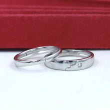 Pure Silver 925 Hallmarked  Couple Ring 7969-22