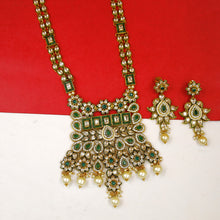 Long Neck Polki Necklace Set 4880-21