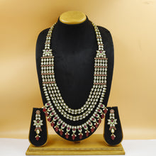 Bridal Ruby Polki Long Necklace Set 20136-7320