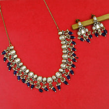 Antique Gold Plated Round Neck Kundan Necklace Set 19236-28