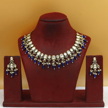 Antique Gold Plated Round Neck Kundan Necklace Set 19236-28