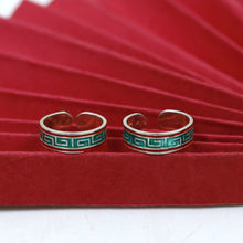 Pure Silver 925 Hallmarked Ruby Green Silver Toe Ring
