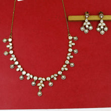 Antique Gold Plated Round Neck Kundan Necklace Set 19245-28