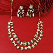 2 Line Layered Kundan Necklace Set 19496-69