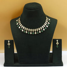 Antique Gold Plated Round Neck Kundan Necklace Set 19244-28