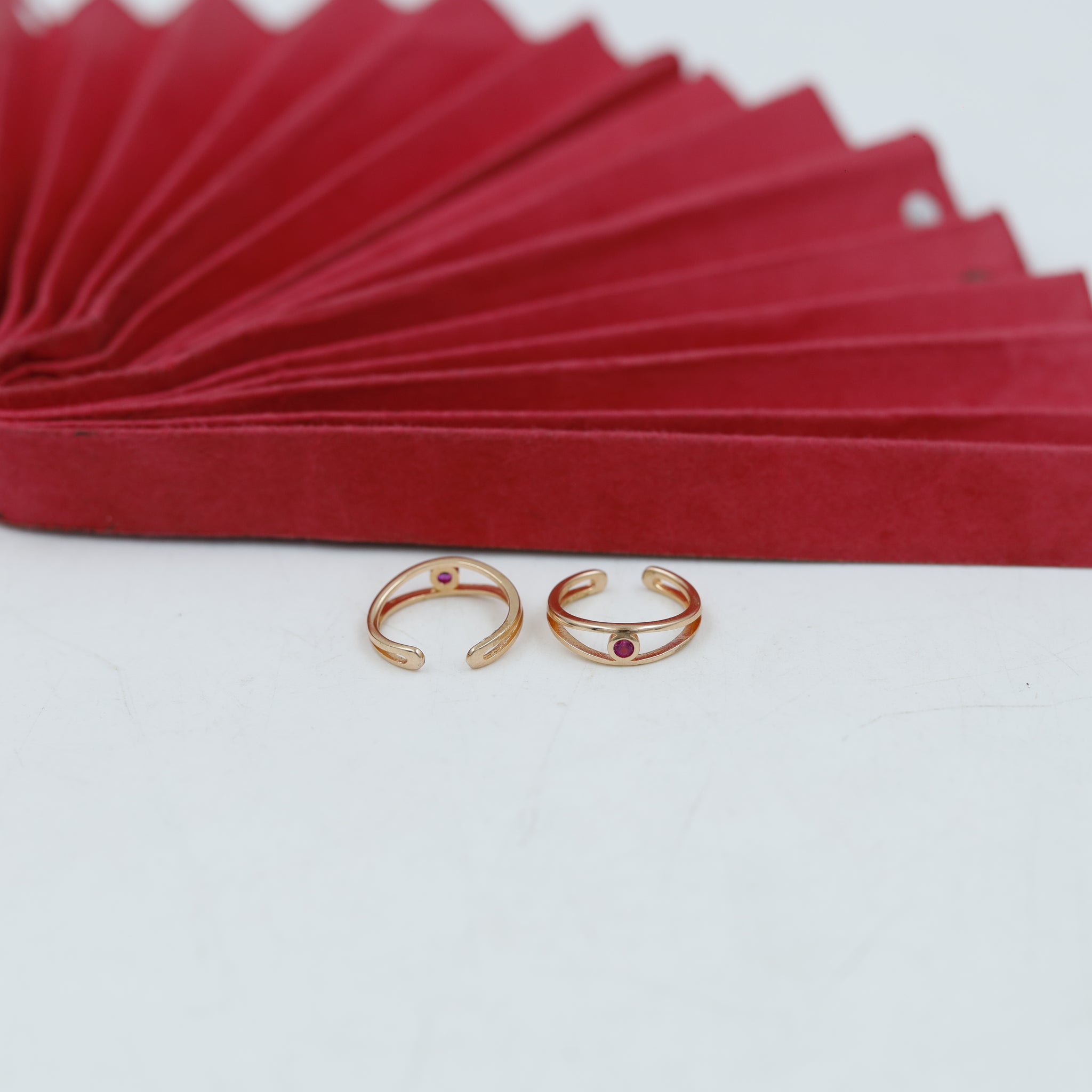 Pure Silver 925 Hallmarked Rose Gold Toe Ring 7082-1225