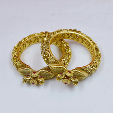 Antique Gold Plated Mor Mukhi Kada 18137-1