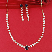 Round Neck Zircon/AD Necklace Set 17512-08