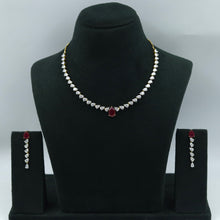 Round Neck Zircon/AD Necklace Set 17512-08