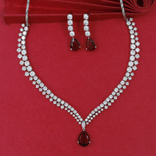 Round Neck Zircon/AD Necklace Set 17571-31