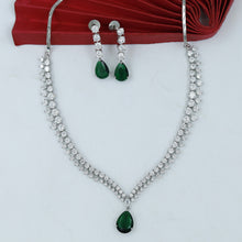 Round Neck Zircon/AD Necklace Set 17571-31