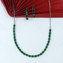 Round Neck Zircon/AD Necklace Set 17563-31