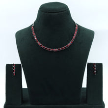 Round Neck Zircon/AD Necklace Set 17563-31