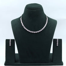 Round Neck Zircon/AD Necklace Set 17563-31