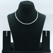 Round Neck Zircon/AD Necklace Set 17563-31