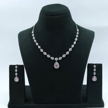 Round Neck Zircon/AD Necklace Set 17565-31
