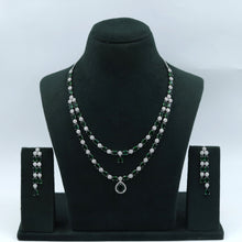 Round Neck Zircon/AD Necklace Set 17576-31