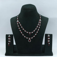 Round Neck Zircon/AD Necklace Set 17576-31