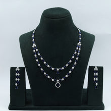 Round Neck Zircon/AD Necklace Set 17576-31