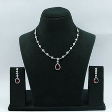 Round Neck Zircon/AD Necklace Set 17564-31