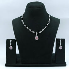 Round Neck Zircon/AD Necklace Set 17564-31