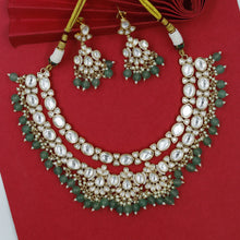 Round Neck Kundan Necklace Set 10166-28