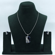 Blue Zircon/AD Pendant Set 13875-0964