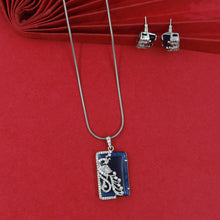 Blue Zircon/AD Pendant Set 13875-0964