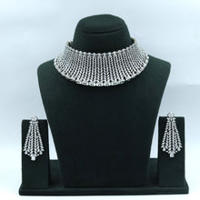 Silver Plated Zircon/AD Choker Set 5419-9484