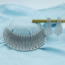 Silver Plated Zircon/AD Choker Set 5419-9484