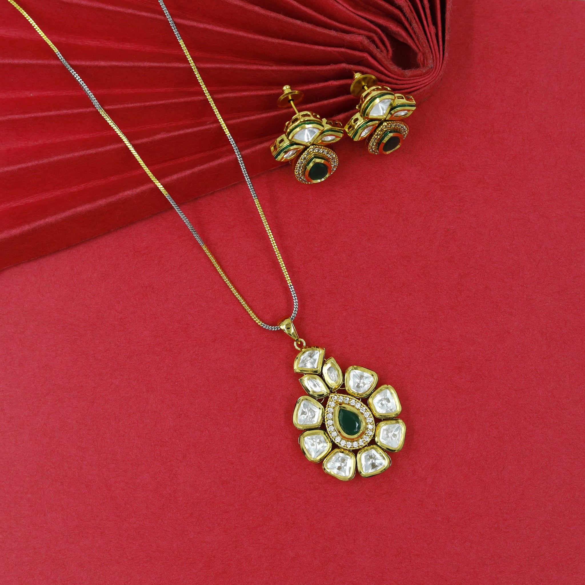 Designer Kundan Pendant Set 17583-27