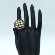 Antique Gold Plated Kundan Ring 18169-68