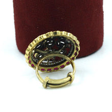 Antique Gold Plated Kundan Ring 18169-68