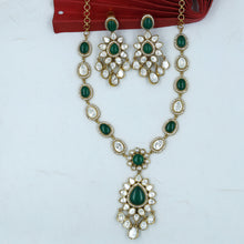 Manish Malhotra Inspired Moissanite Round Neck Kundan Necklace Set 17622-87