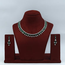 Round Neck Zircon/AD Necklace Set 17956-11
