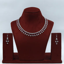 Round Neck Zircon/AD Necklace Set 17956-11
