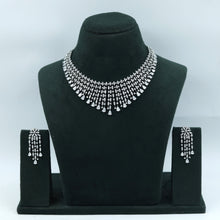 Round Neck Zircon/AD Necklace Set 17957-11