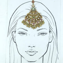 Antique Gold Finish Maang Tikka 18009-94