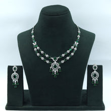 Round Neck Zircon/AD Necklace Set 17958-11