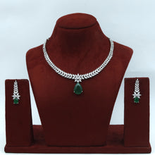 Round Neck Zircon/AD Necklace Set 18057-69