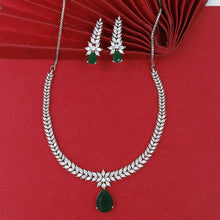 Round Neck Zircon/AD Necklace Set 18057-69