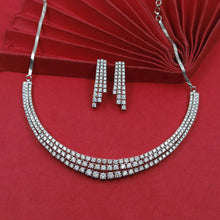 Round Neck Zircon/AD Necklace Set 18038-69