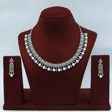 Round Neck Zircon/AD Necklace Set 18055-69